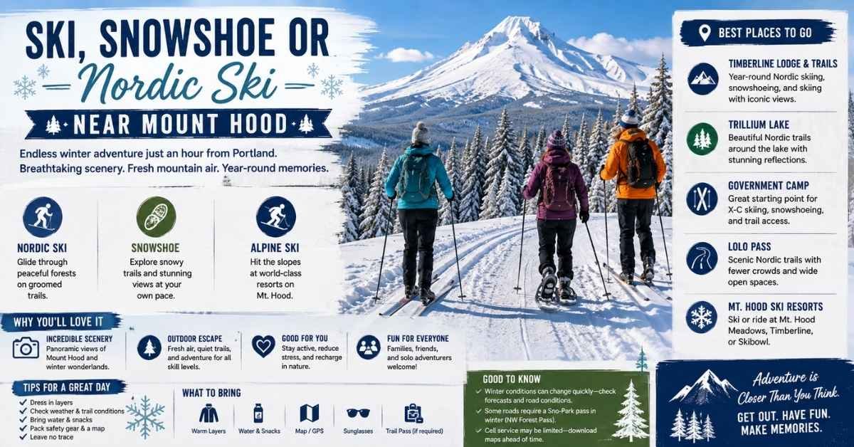 Ski, Snowshoe or Nordic Ski Near Mount Hood