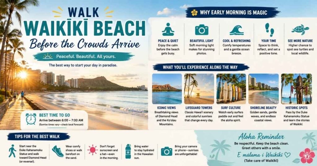 Walk Waikīkī Beach Before the Crowds Arrive