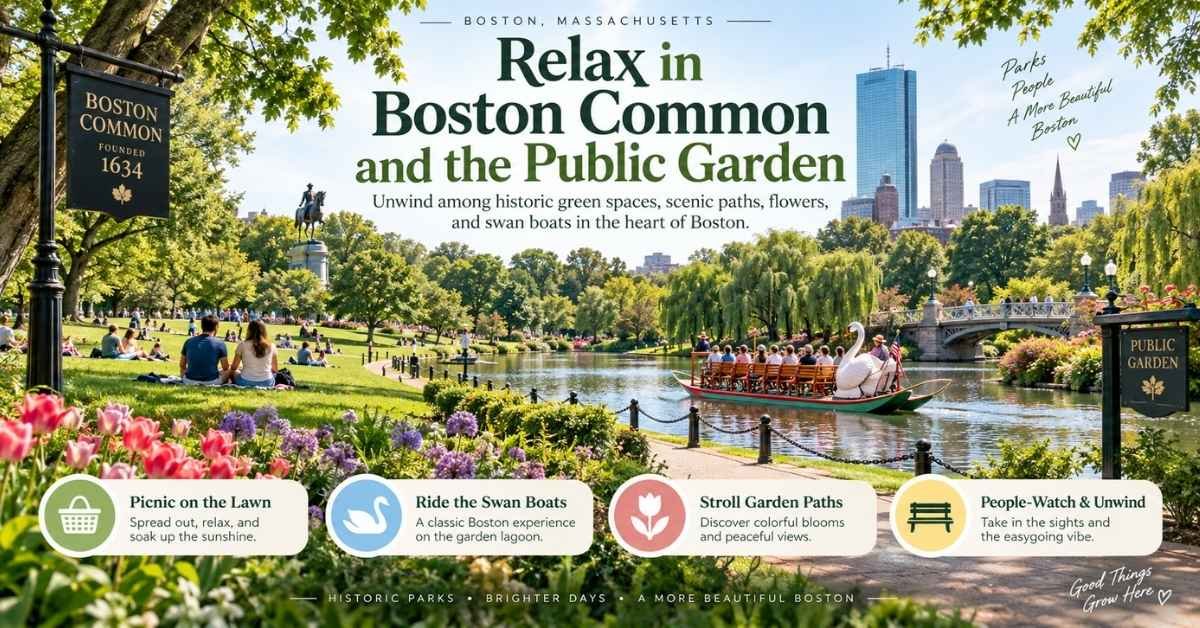 Relax in Boston Common and the Public Garden