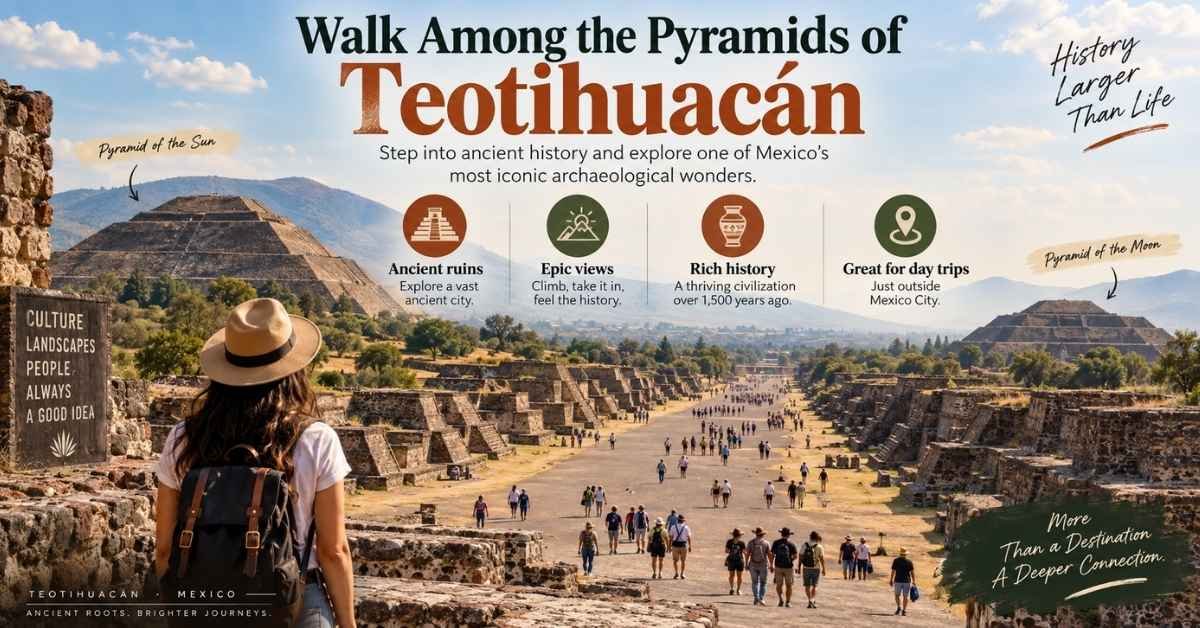 Walk among the pyramids of Teotihuacán